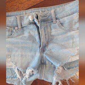 American Eagle Outfitters Distressed Light Blue Jean Shorts